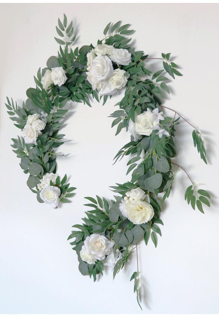 Table Flower Garland in white & Sage - Uflower