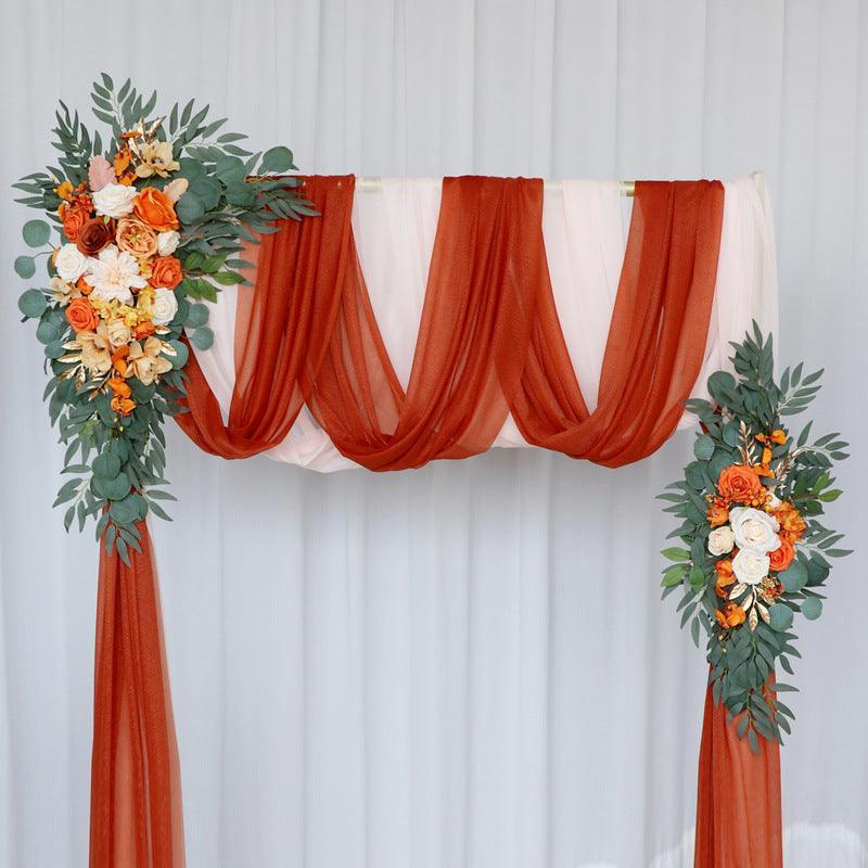 Wedding Arch Flowers Decor with Champagne Orange - Uflower