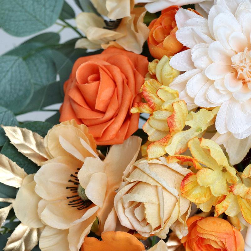 Wedding Arch Flowers Decor with Champagne Orange - Uflower