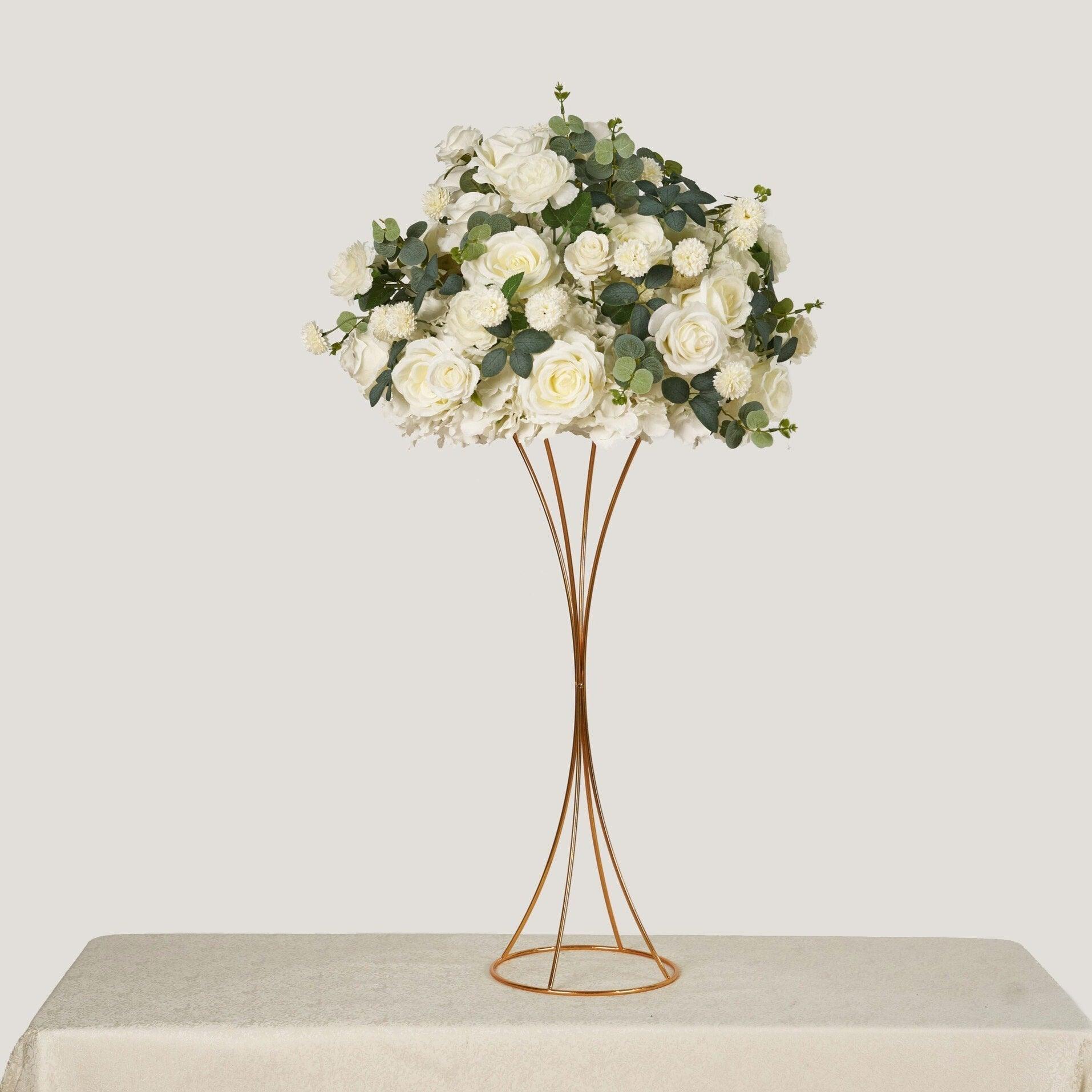 Flower Ball White Rose & Small Hydrangea Wedding Proposal Party Centerpieces Decor - Uflower