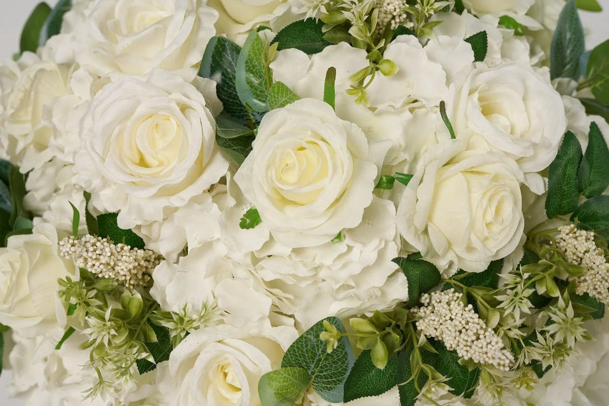 Flower Ball White Rose & Small Hydrangea Wedding Proposal Party Centerpieces Decor - Uflower