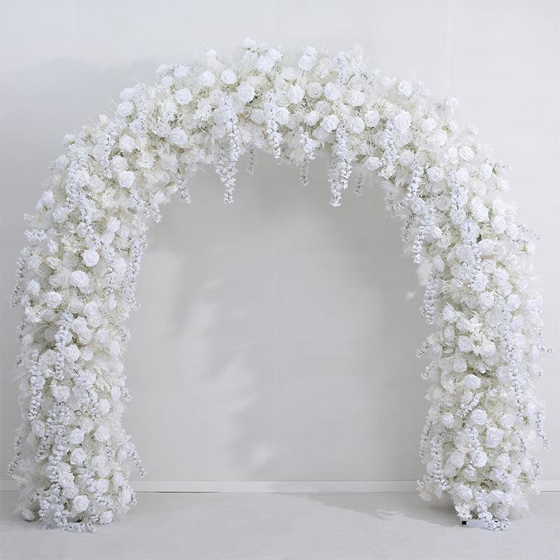 Flowers Arch Set Blossom White Roses Wedding Event Decoration Proposal Decor - Uflower