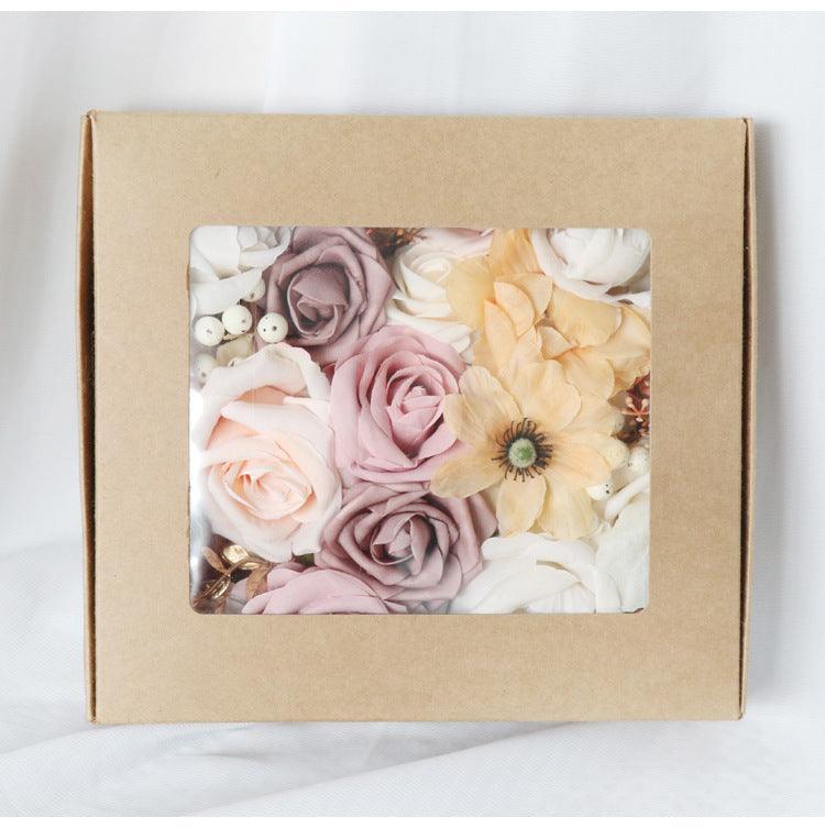 Flower Box Silk Blooming Flowers Lotus Root Powder White Orange - Uflower