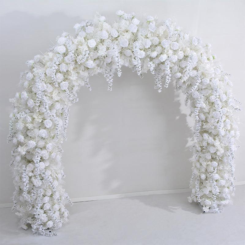 Flowers Arch Set Blossom White Roses Wedding Event Decoration Proposal Decor - Uflower
