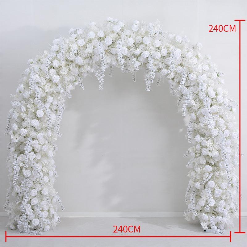 Flowers Arch Set Blossom White Roses Wedding Event Decoration Proposal Decor - Uflower