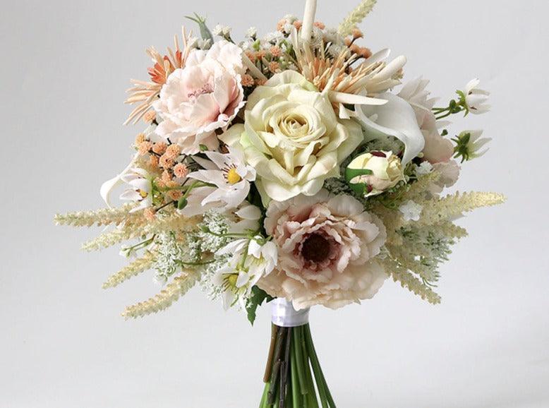 Bridal Bouquet - Light Champagne & White 3 styles - Uflower