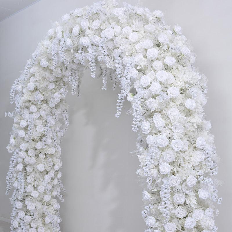 Flowers Arch Set Blossom White Roses Wedding Event Decoration Proposal Decor - Uflower