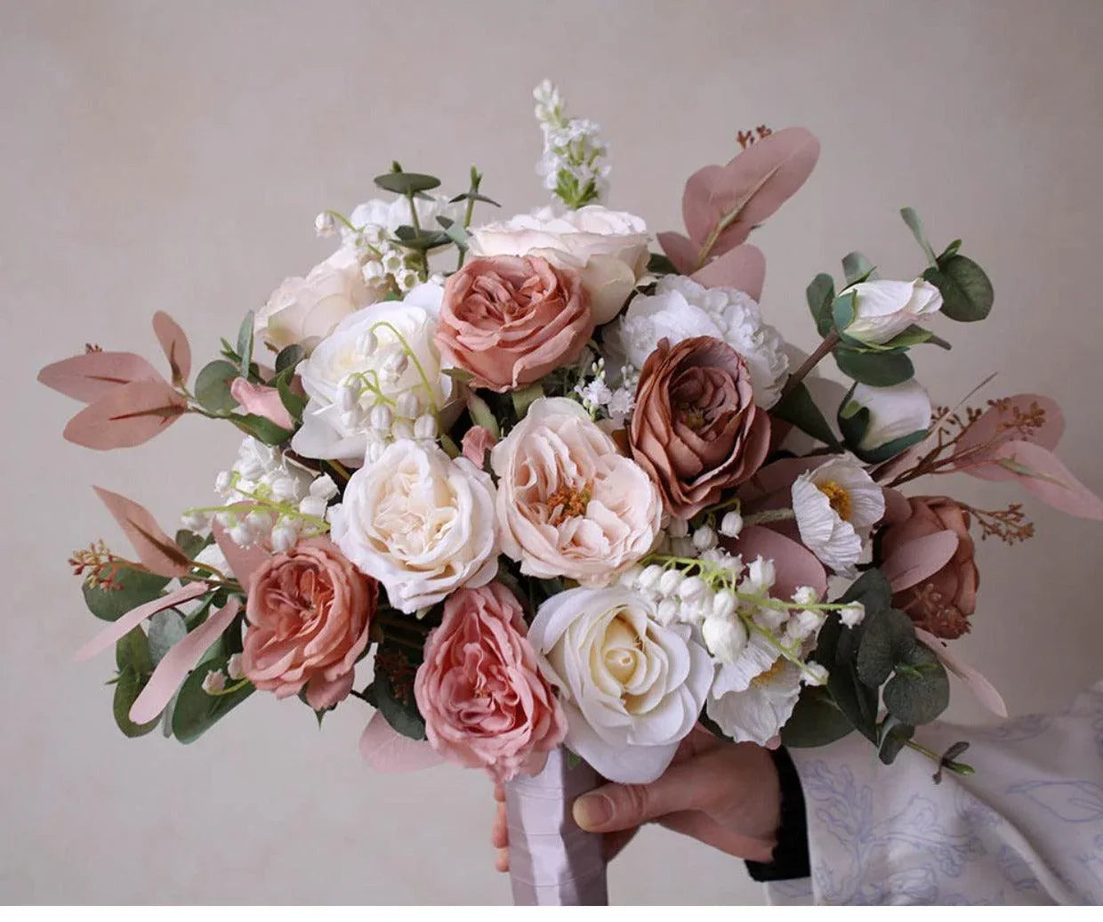 Free Form Bride Bridesmaid Bouquet Dusty Rose - Uflower